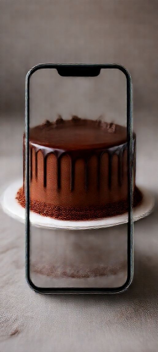 Golden Fiery Chocolate Drip Cake Wallpaper