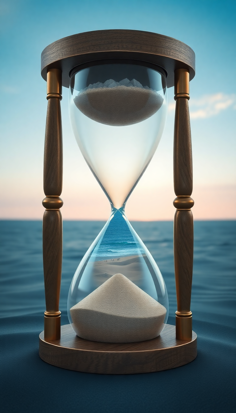 Grand Desert And Ocean Containing Digital art Wallpaper