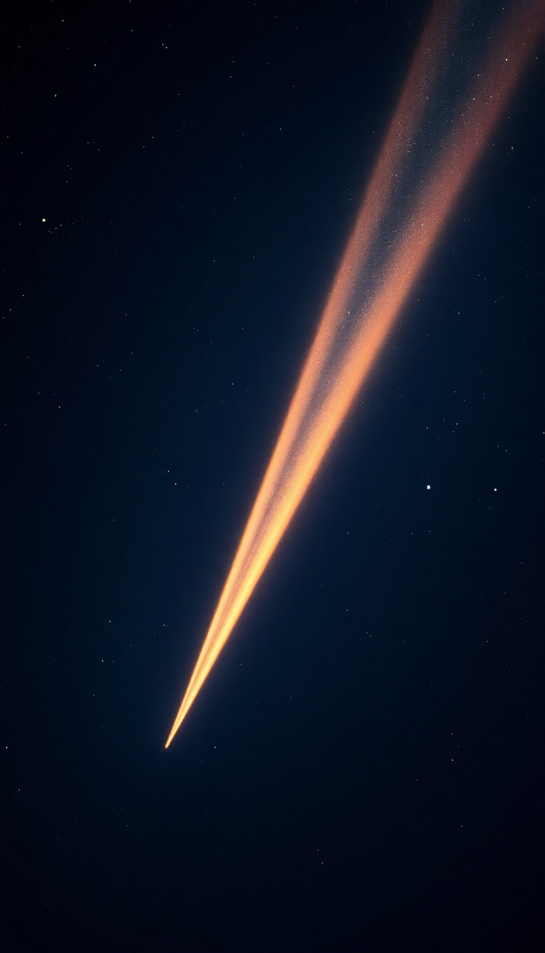 Deep Comet Streaming Night Photorealistic Wallpaper