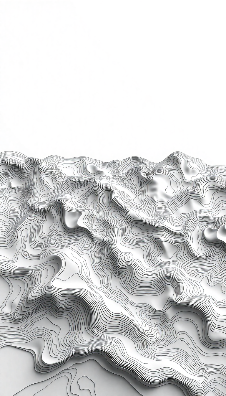 Dramatic Topographic Flowing Map Minimalist Wallpaper