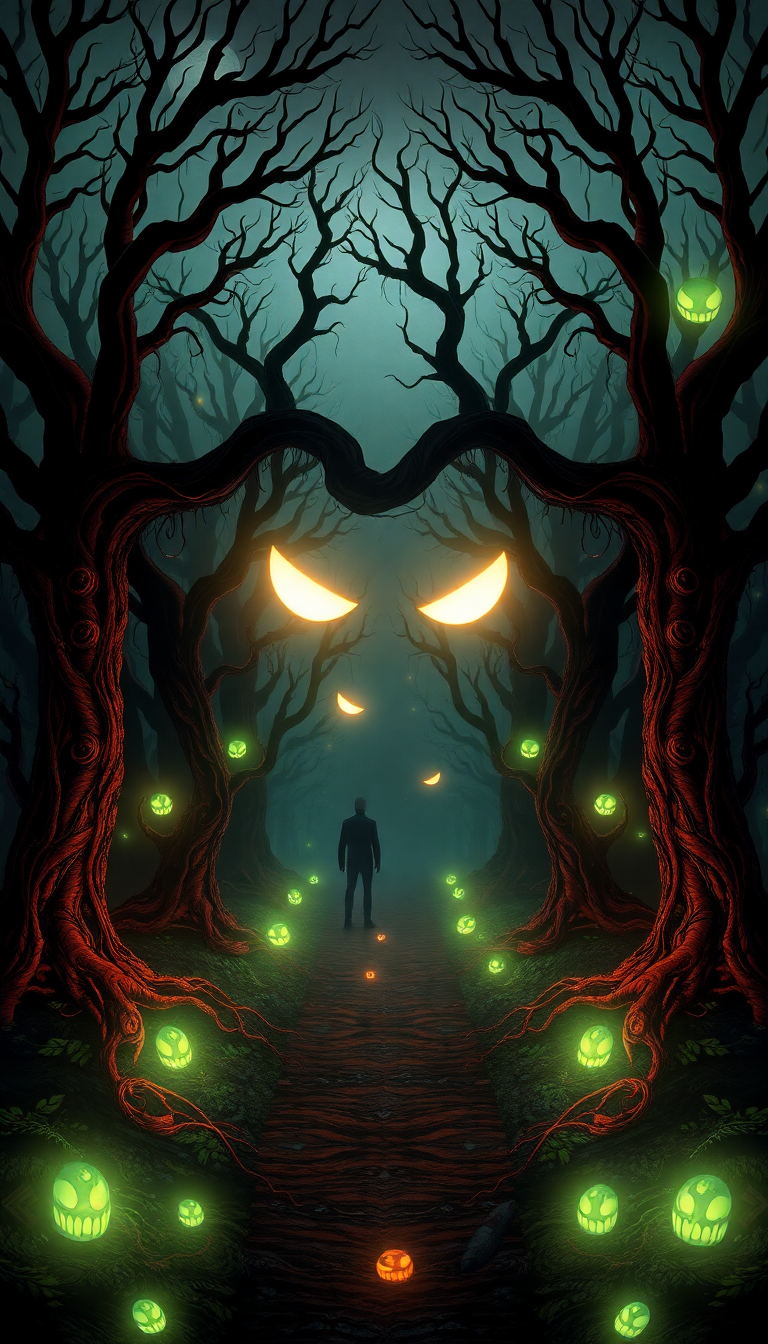 Twisted Trees Glowing Eyes Fantasy Ultra Wallpaper
