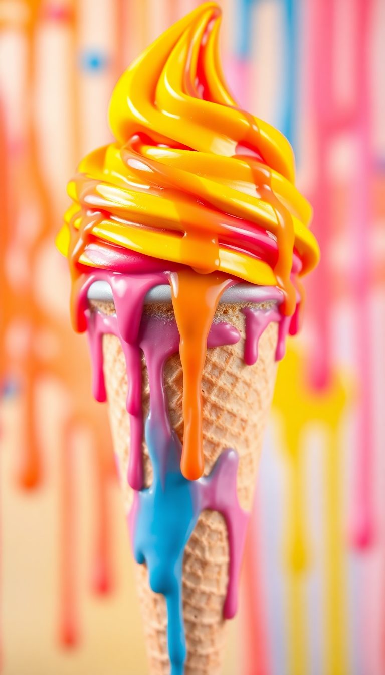 Aesthetic Bold Ice Cream Cone Wallpaper