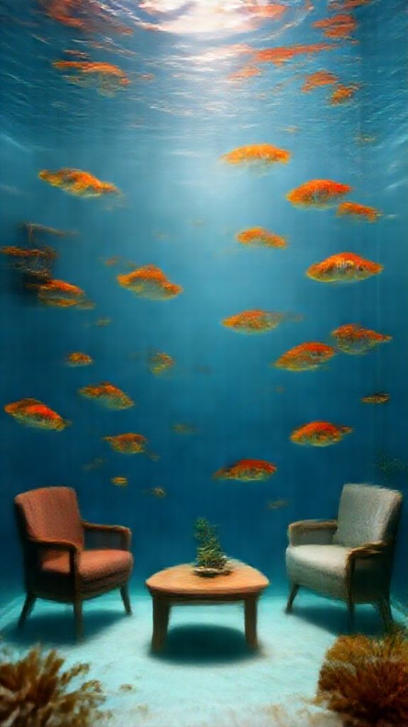 Room Underwater Furniture Dynamic Standard Wallpaper