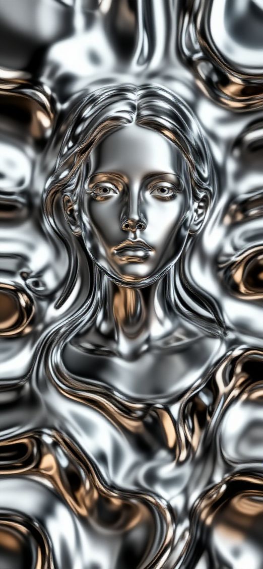 Vivid Breathtaking Liquid Chrome Morphing Wallpaper