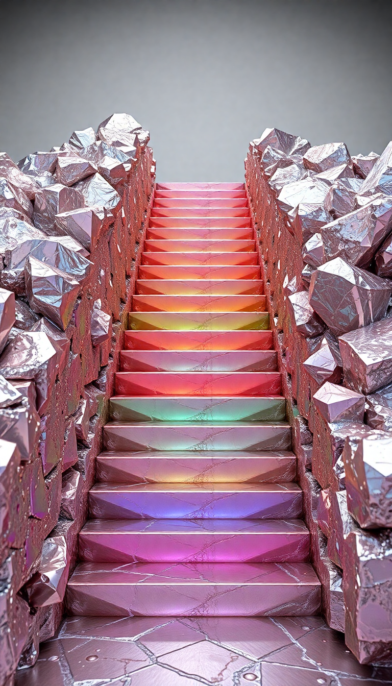 Abstract Coastal Bismuth Crystal Formation Wallpaper