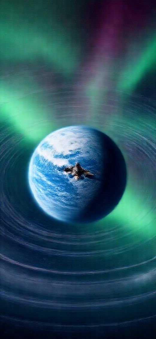 Lonely Satellite Orbiting Misty Compact Wallpaper