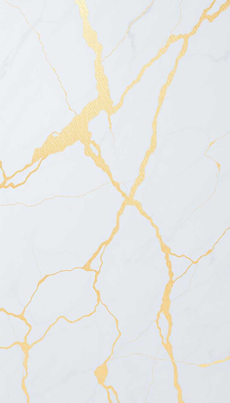 Marble Texture White Gold Veins Luxury Photorealistic Modern Wallpaper