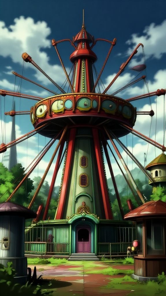 Arctic Abandoned Park Eerie Anime Wallpaper