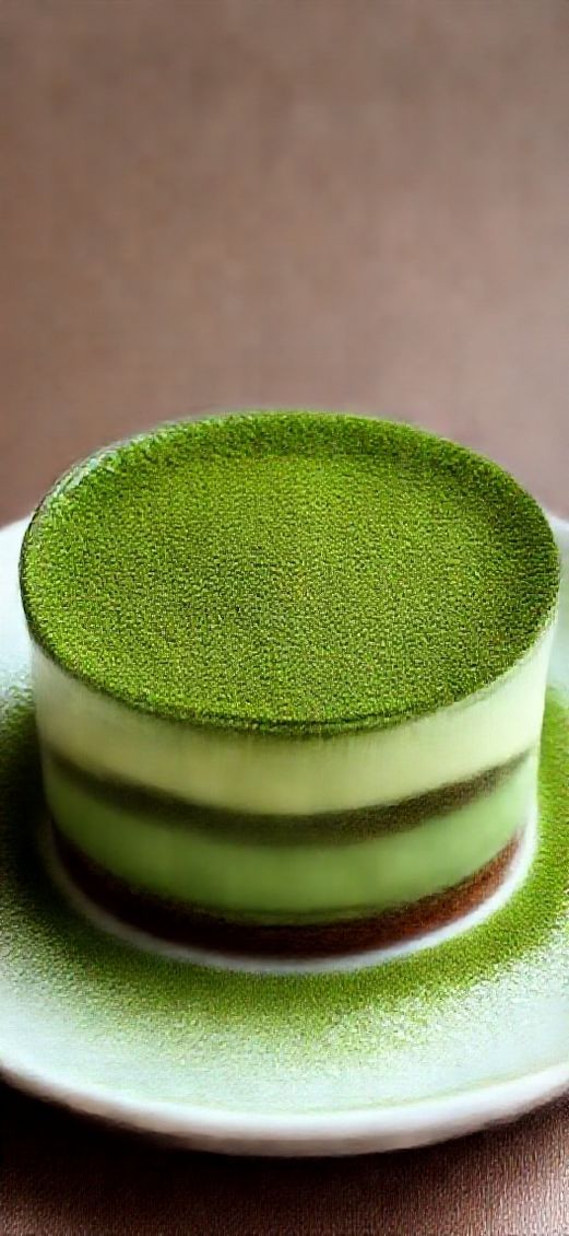 Golden Layers Green Tea Dessert Wallpaper