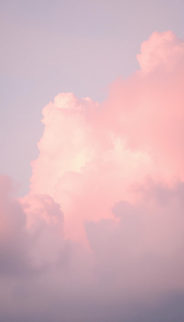 Silky Fluid Pink Cloud Cotton Wallpaper
