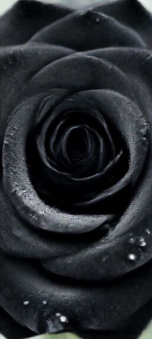 Black Rose With Water Droplets Macro Photorealistic Select Wallpaper