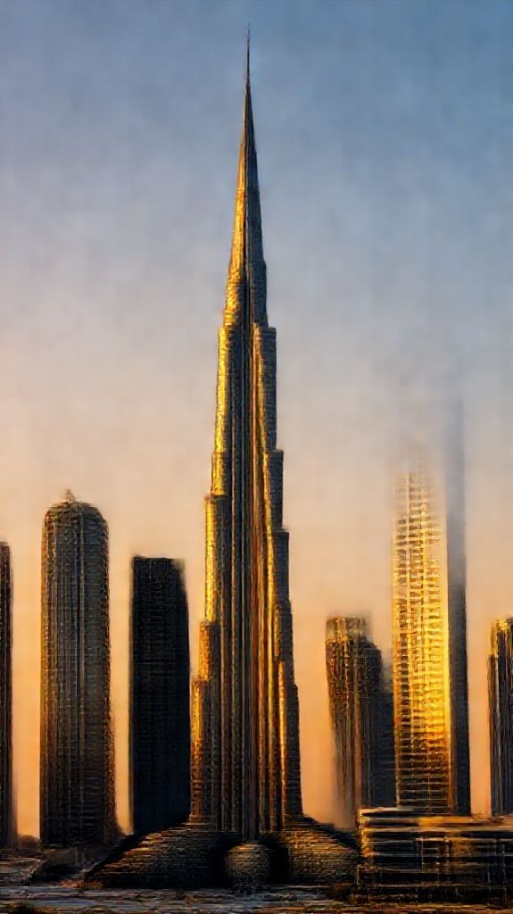Classic Skyline Futuristic Towers Sunset Golden Wallpaper