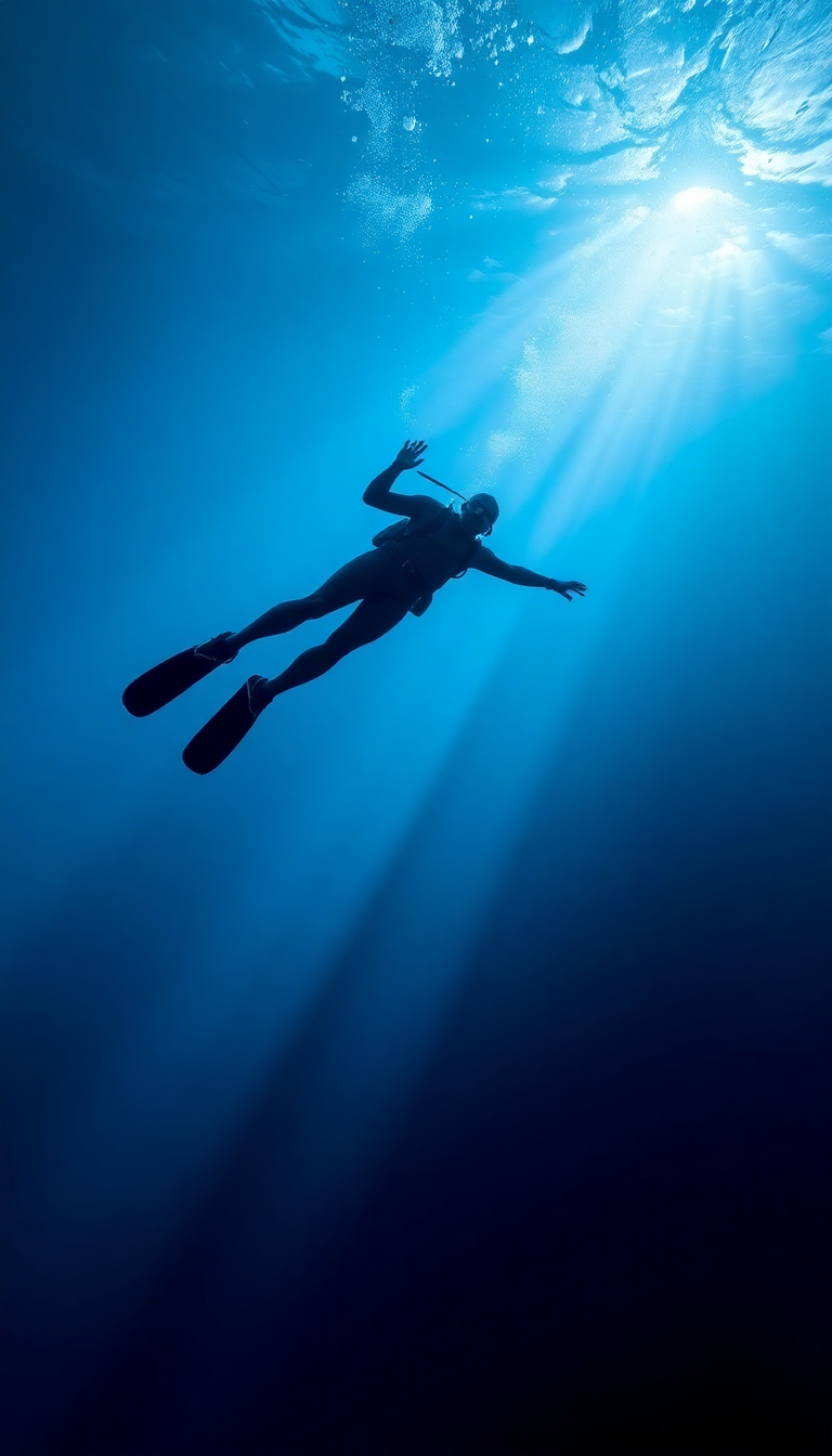 Into Deep Blue Abyss Aesthetic Plus Wallpaper