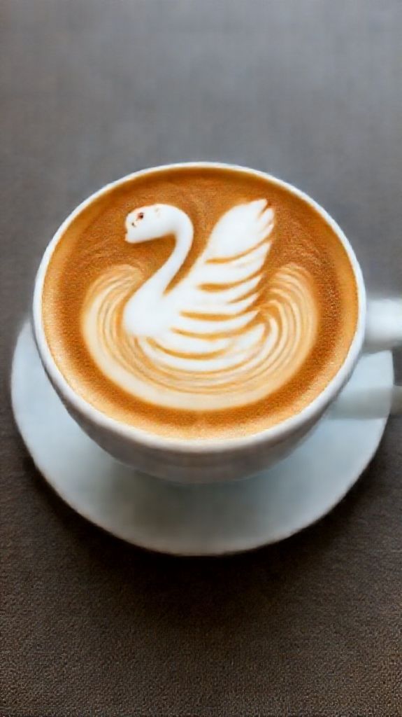 Perfect Latte Art Swan Milk Foam Photorealistic Ultra Wallpaper