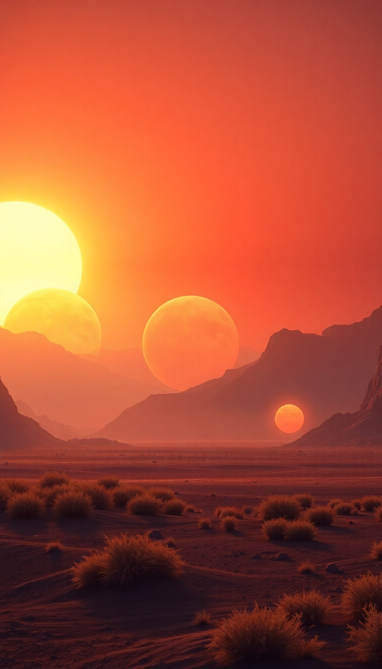 Three Suns Different Colors Space Max Wallpaper