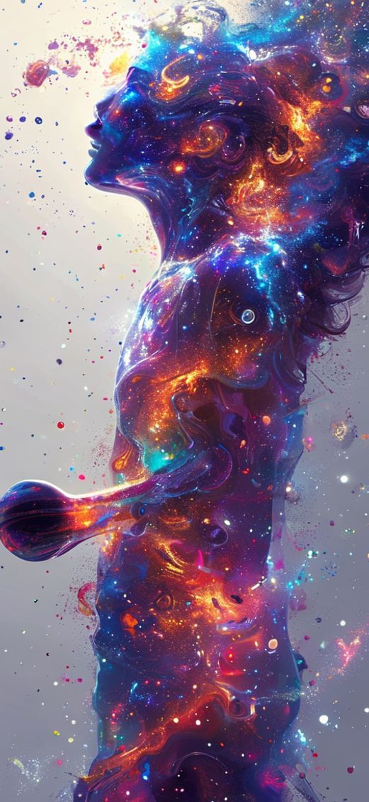 Vintage Made Galaxies Cosmic Human Form Wallpaper