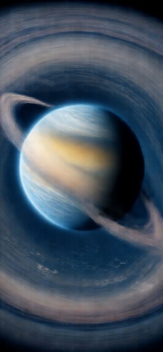 Bold Ringed Planet Rising Over Photorealistic Wallpaper