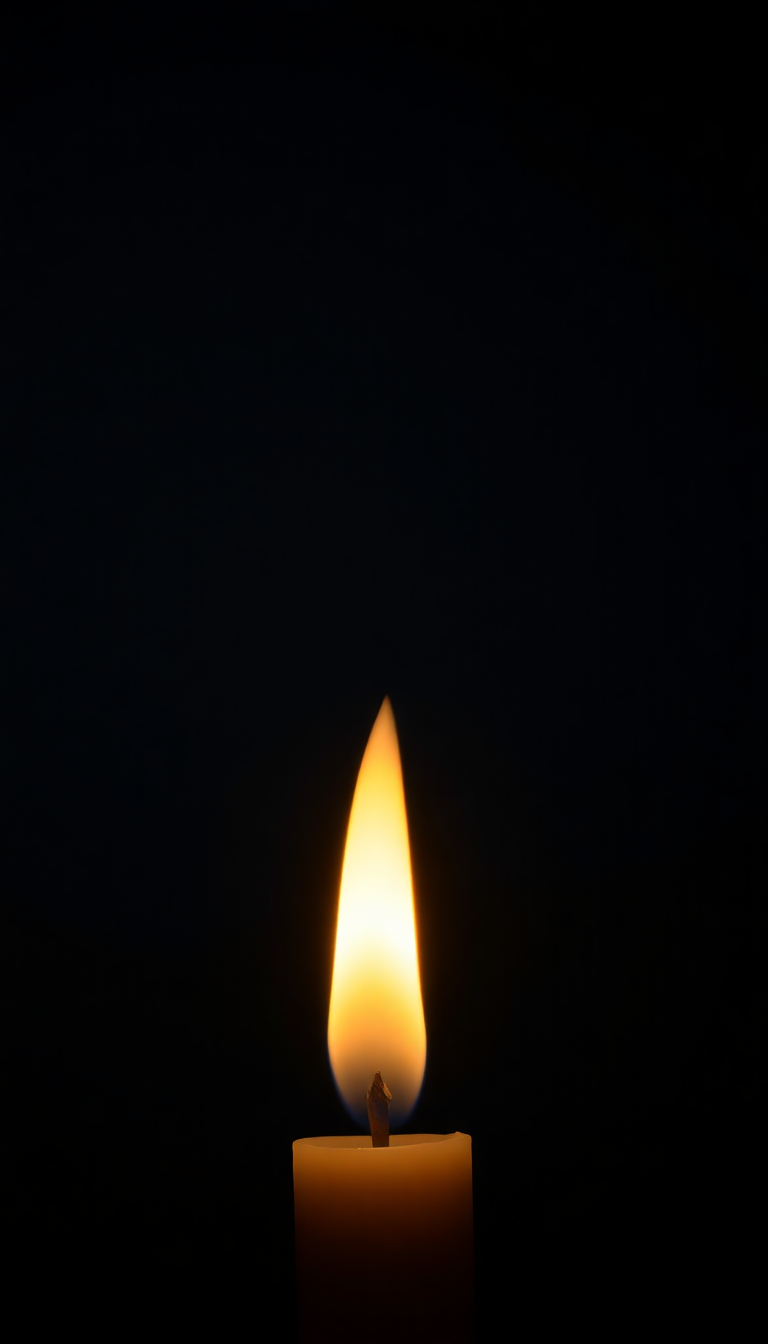 Dark Frozen Single Candle Flame Wallpaper