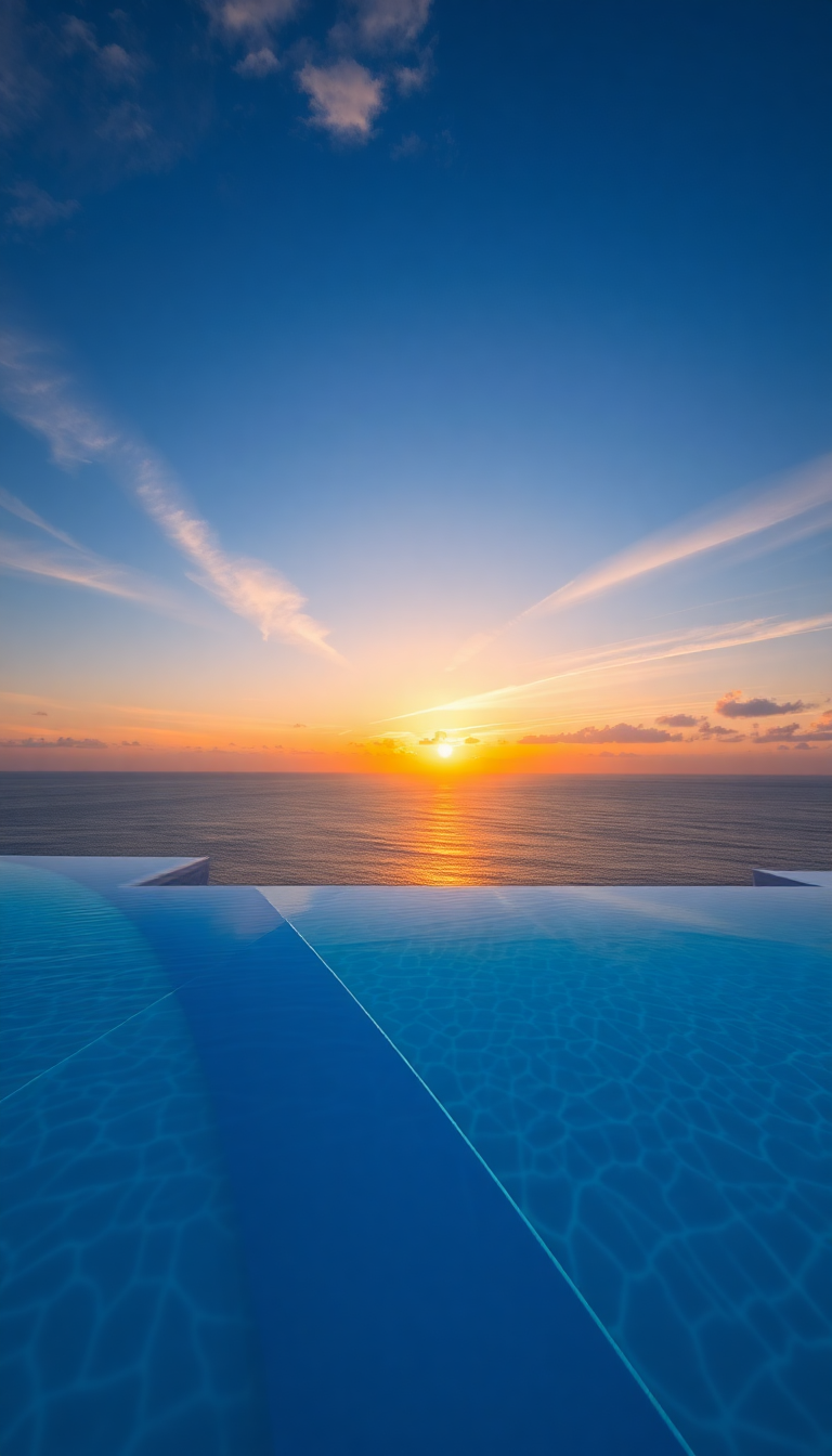 Edge Overlooking Ocean Sunset Aesthetic Mega Wallpaper