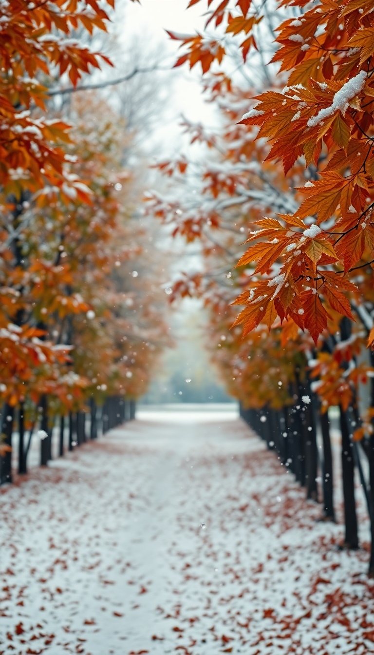 Falling Autumn Leaves Transition Nature Version Wallpaper