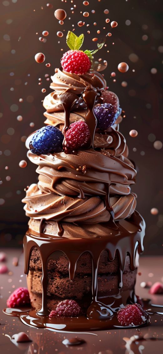 Photorealistic Splendid Drip Cake Decadent Wallpaper