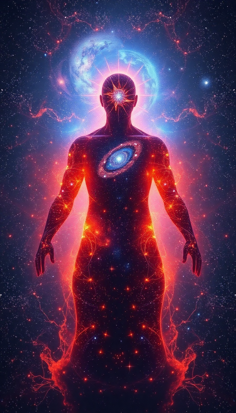 Person Made Of Galaxies Cosmic Digital art Wallpaper