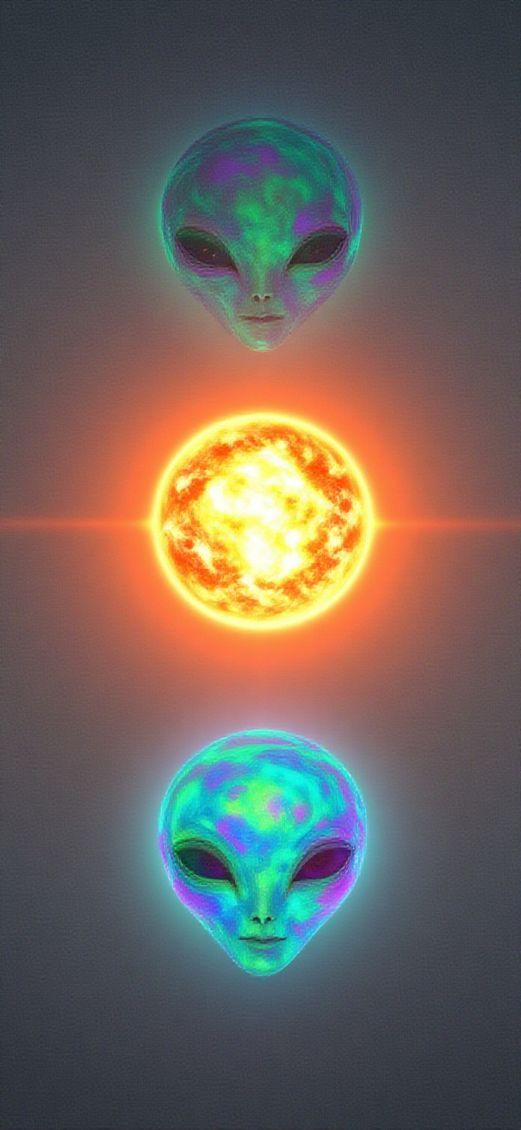 Alien Sunrise Three Suns Different Colors Digital art Classic Wallpaper