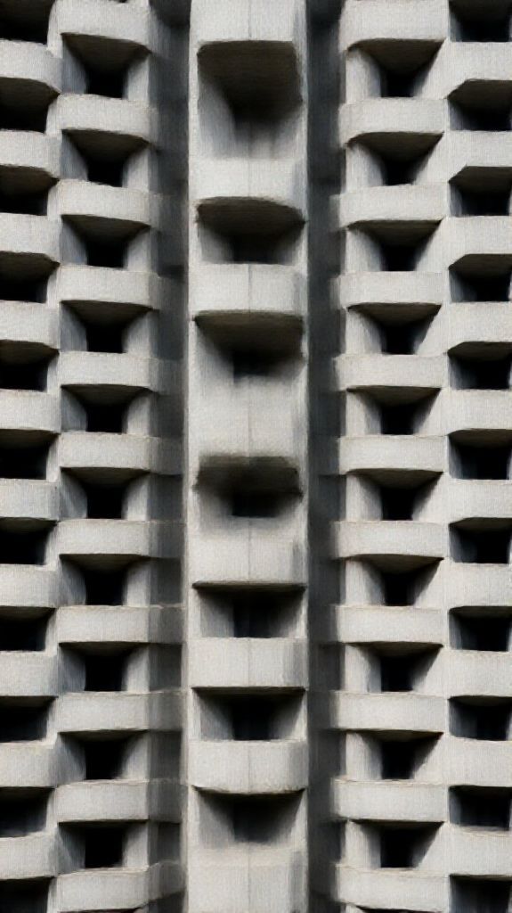 Brutalist Architecture Concrete Geometric Shadows Photorealistic 4K Wallpaper