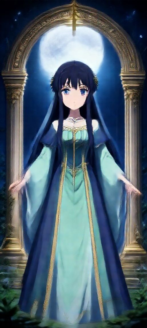 Anime Magnificent Moonlit Shrine Maiden Wallpaper