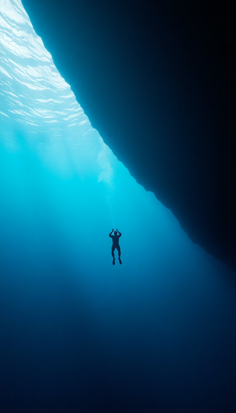 Romantic Descending Into Deep Blue Photorealistic Wallpaper