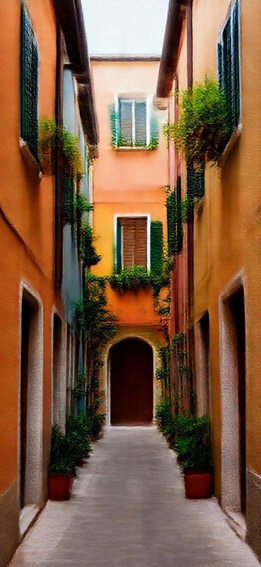Aesthetic Elegant Narrow Italian Alley Wallpaper
