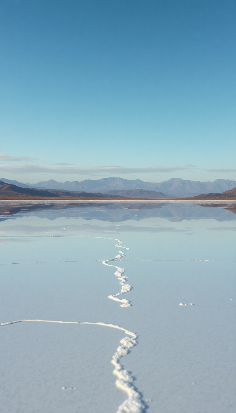 Nature Alluring Salt Flats Mirror Wallpaper