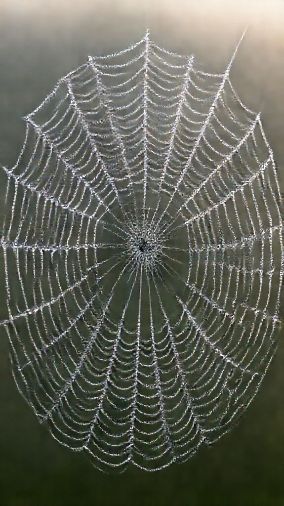Vintage Dew Drops Spiderweb Morning Light Wallpaper