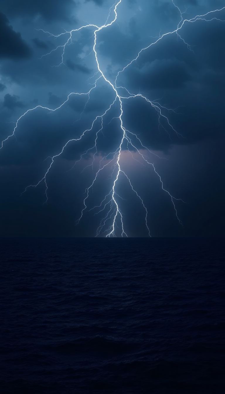 Matte Storm Over Dark Ocean Dramatic Wallpaper