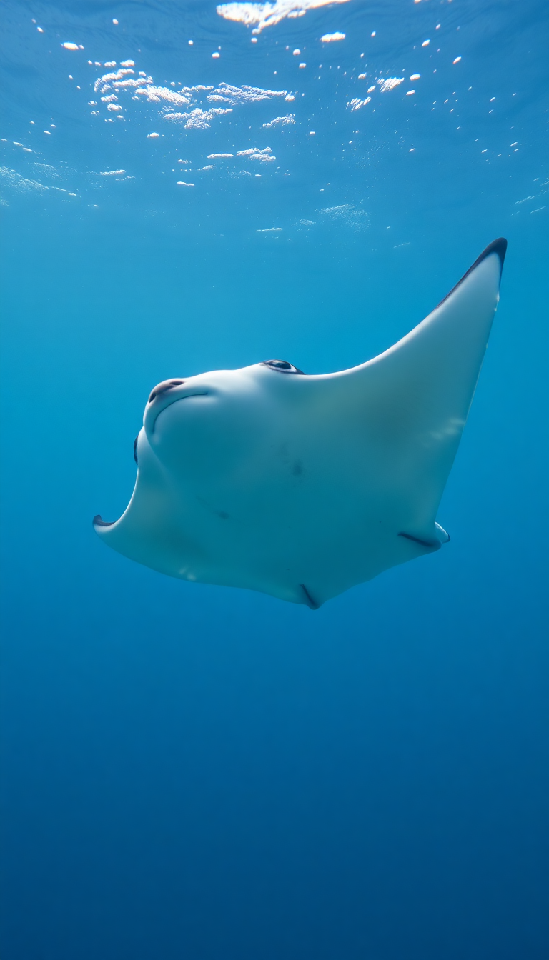 Manta Ray Gliding Misty HD Wallpaper