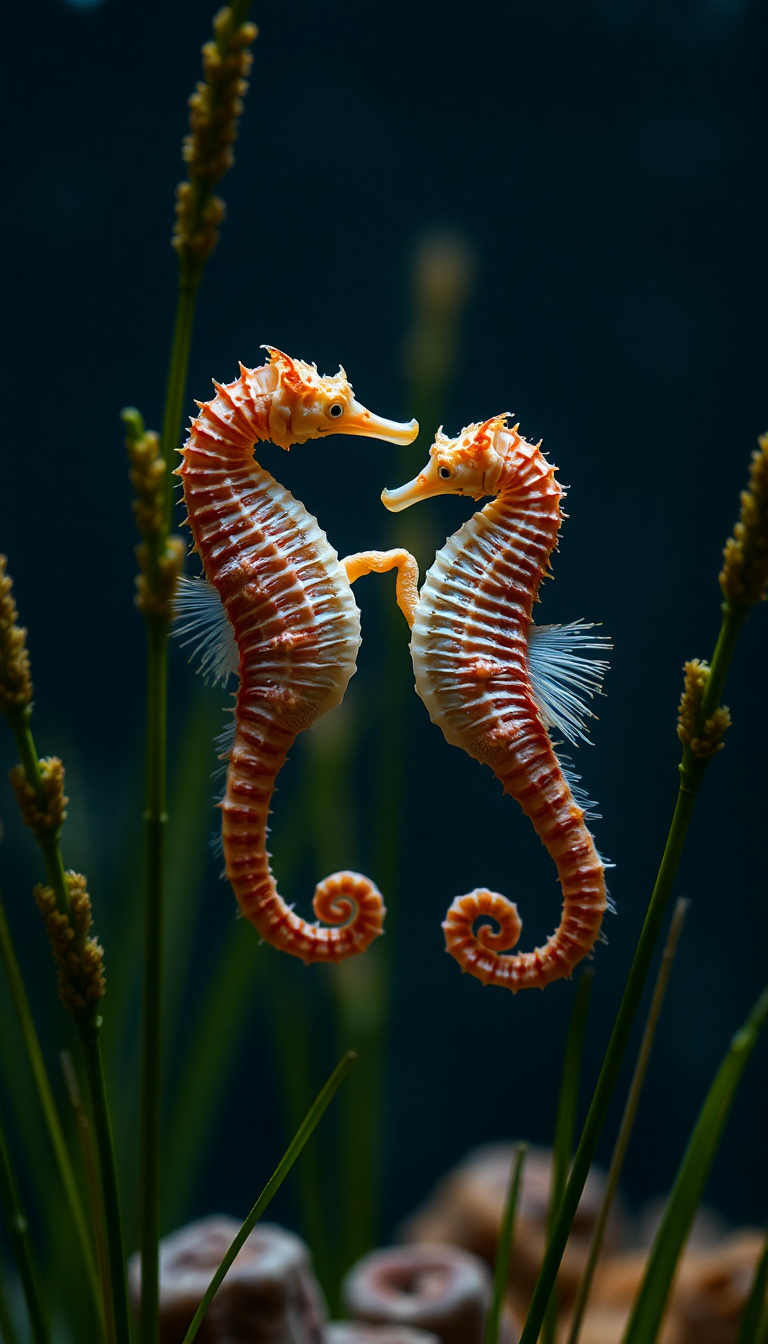 Fluid Mystic Seahorse Couple Dancing Wallpaper