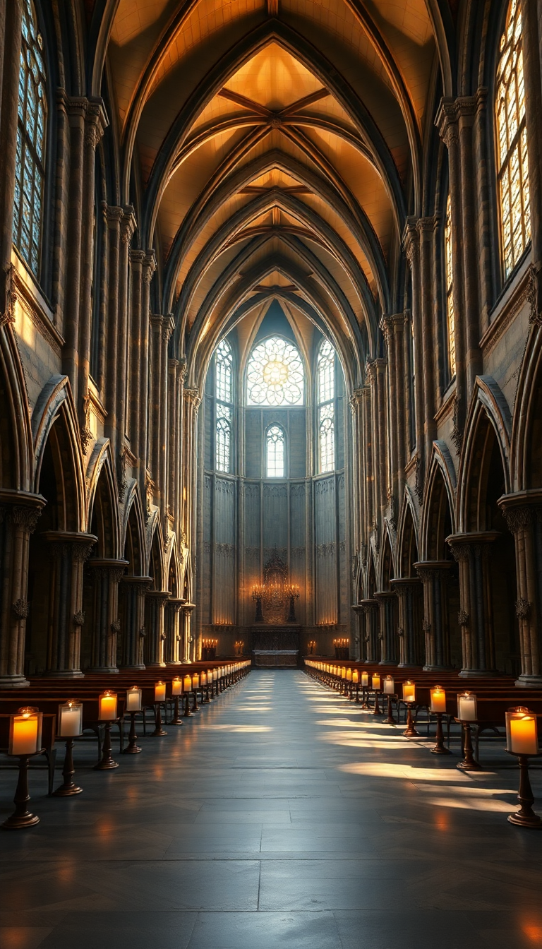 Gothic Cathedral Interior Raw HD Wallpaper