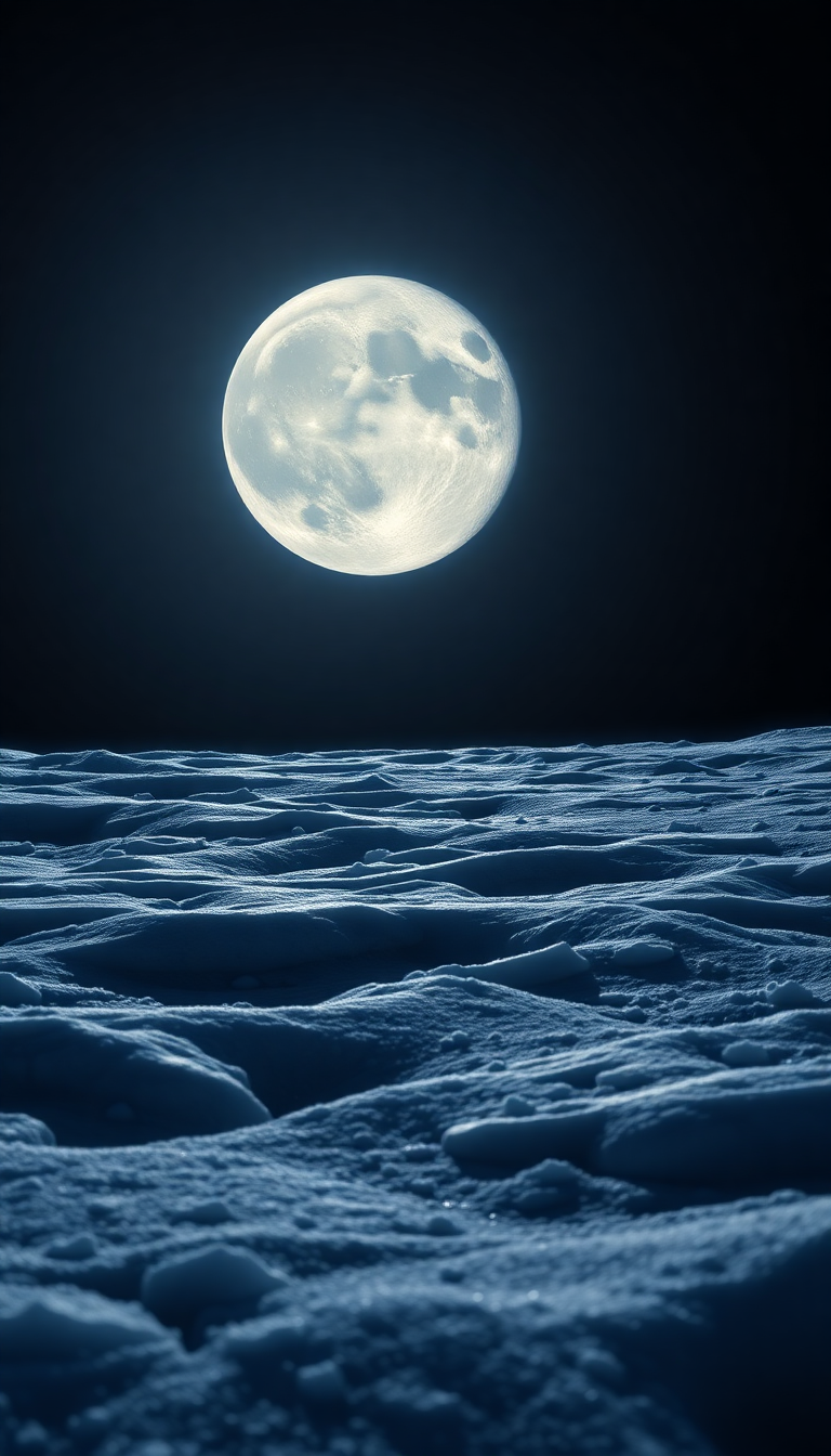 Stunning Majestic Frozen Moon Surface Wallpaper