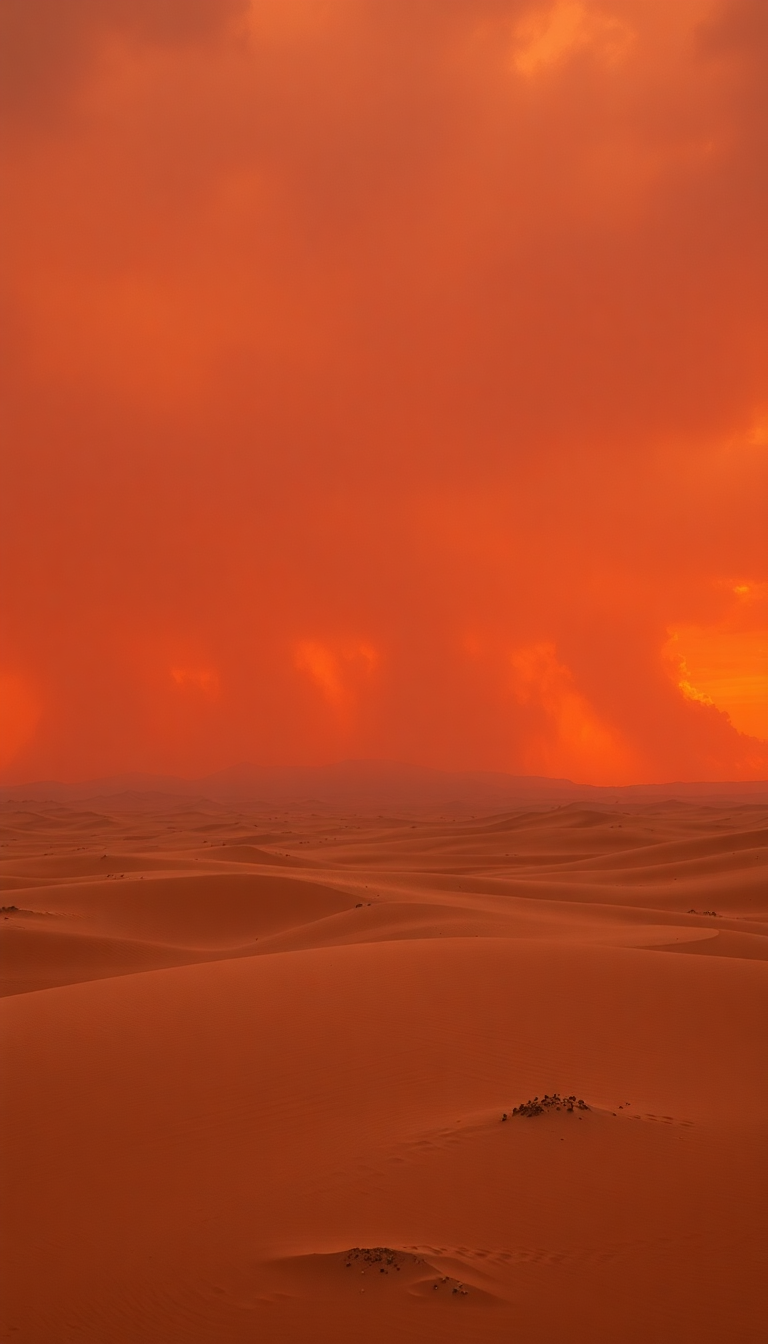 Metallic Pure Sandstorm Approaching Desert Wallpaper