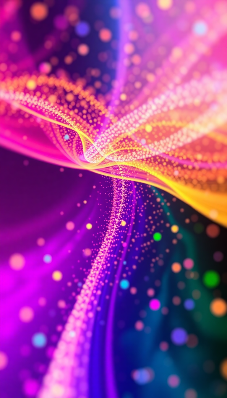 Metallic Art Flowing Particles Stream Digital art Wallpaper