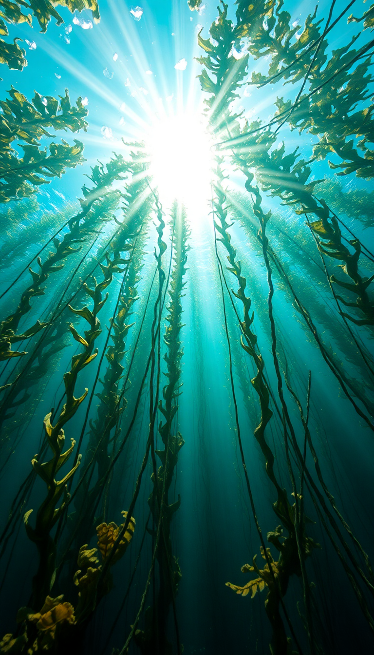 Rich Rays Sun Forest Kelp Photorealistic Wallpaper