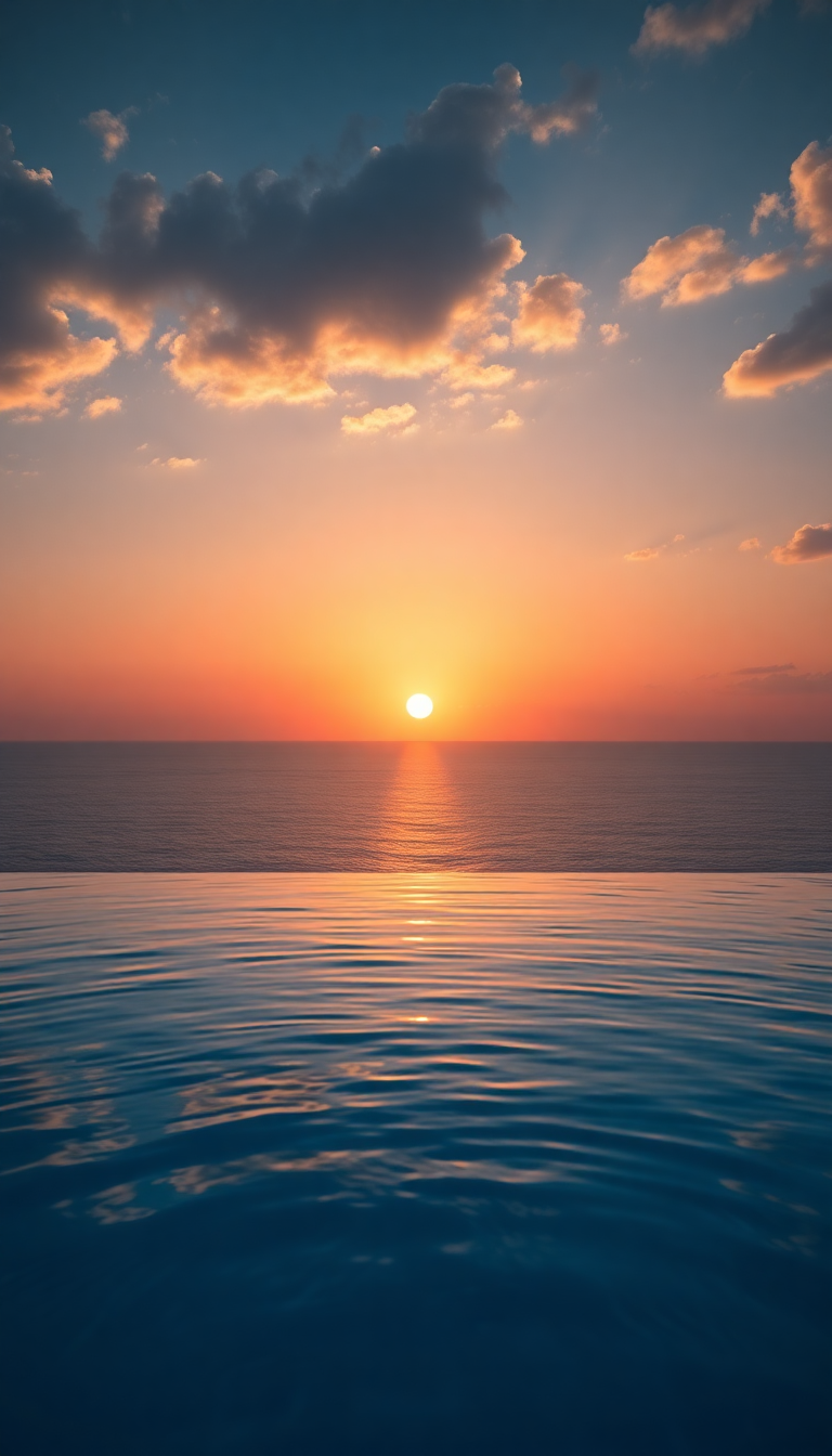 Primal Ocean Overlooking Edge Pool Photorealistic Wallpaper