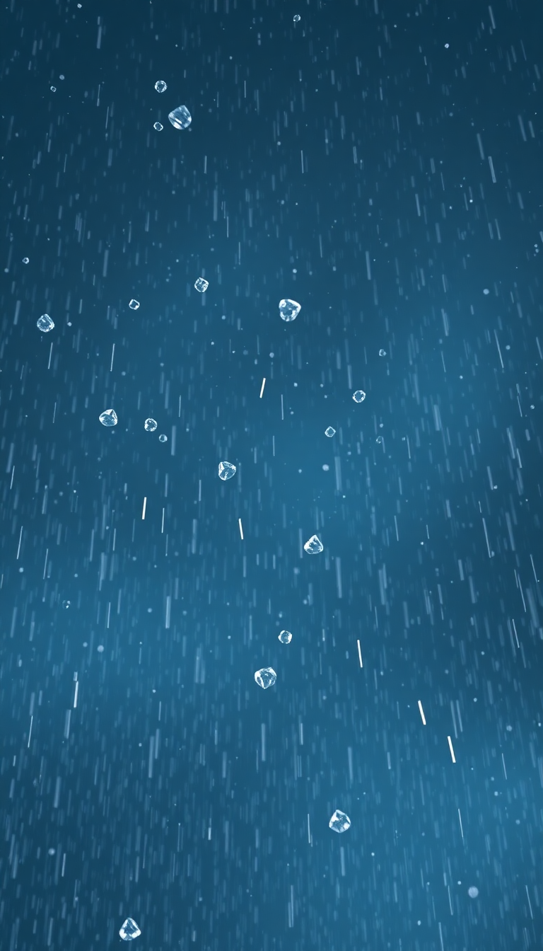 Mystic Dramatic Ice Falling Dark Photorealistic Wallpaper