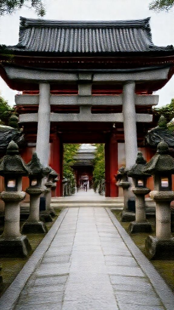Japanese Temple Gate Oceanic Standard Wallpaper