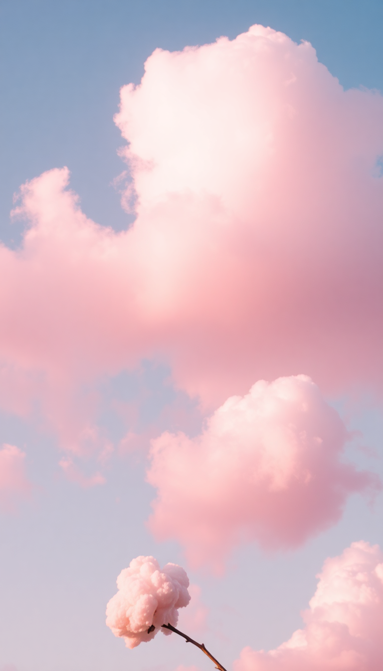 Captivating Sky Candy Cotton Cloud Aesthetic Wallpaper
