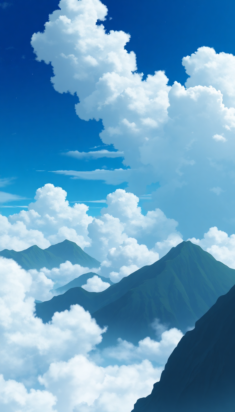 Spectacular Sea Above Mountains Anime Anime Wallpaper