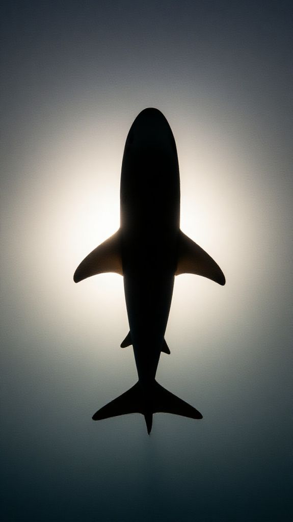 Shark Silhouette From Below Dramatic Sunlight Photorealistic Exclusive Wallpaper