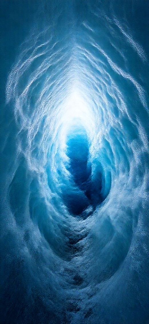 Majestic Glacial Ice Cave Blue Crystal Wallpaper