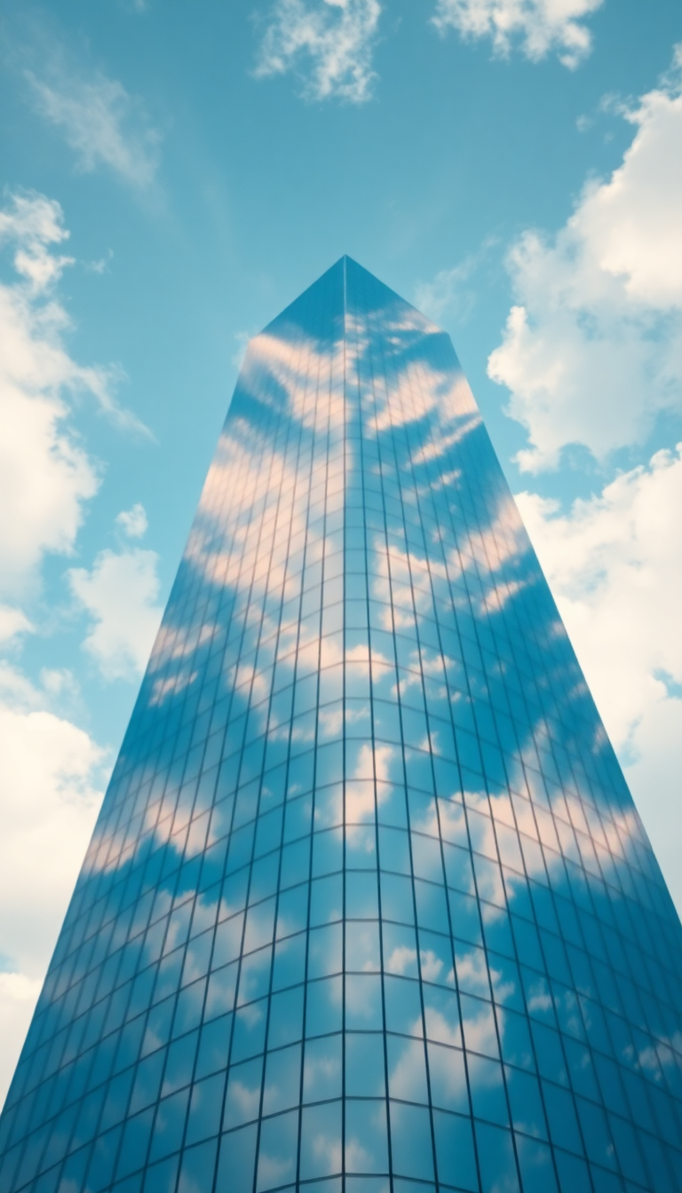 Minimalist Oceanic Glass Skyscraper Reflections Wallpaper