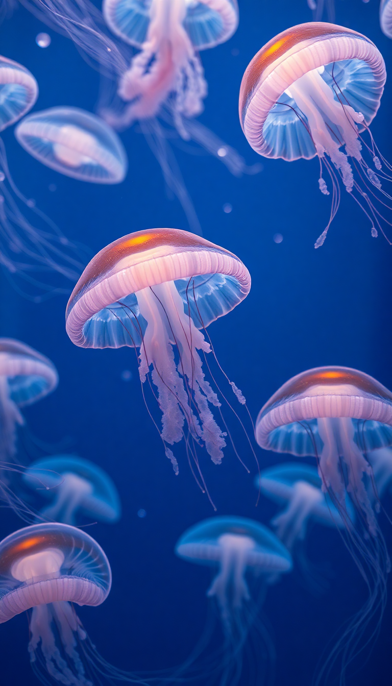 Jellyfish Pulsing Glowing Translucent Nature HD Wallpaper